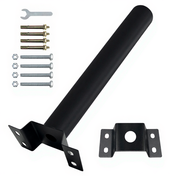 Кронштейн для вуличного світильника ZS-58, 48/58*400мм, кріплення в комплекті, чорний