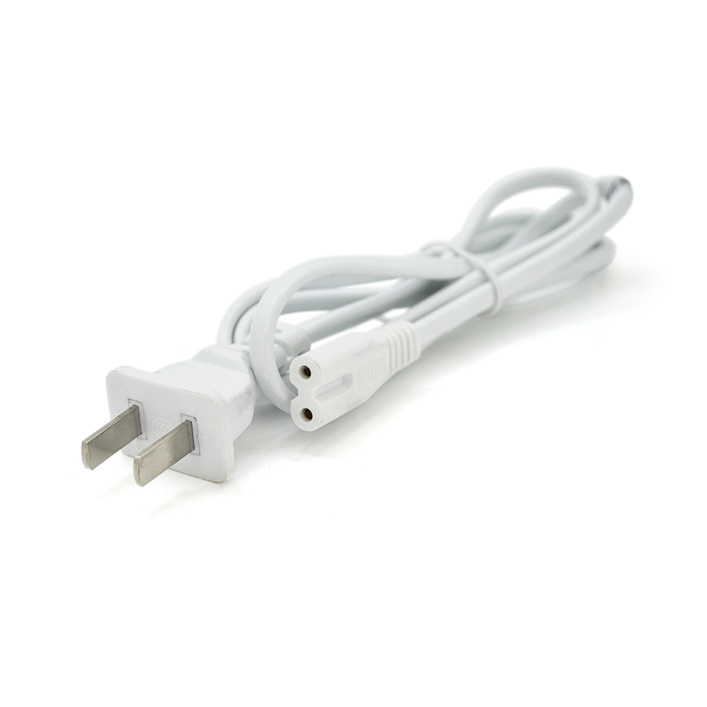 Кабель живлення 1.5m, 0.75mm, PC-184/2 A-C7 2 pin (для побутової техніки американський роз'єм), White, OEM Q500
