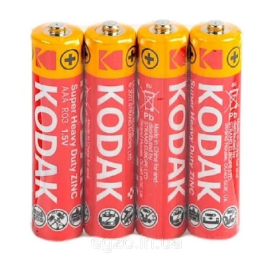 Батарейка сольова KODAK Super Heavy Duty R3, ААА, 4шт в shrinkі, ціна за shrink