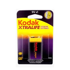 Батарейка лужна KODAK XTRALIFE 6LR61, 1шт в блістері, ціна за блістер