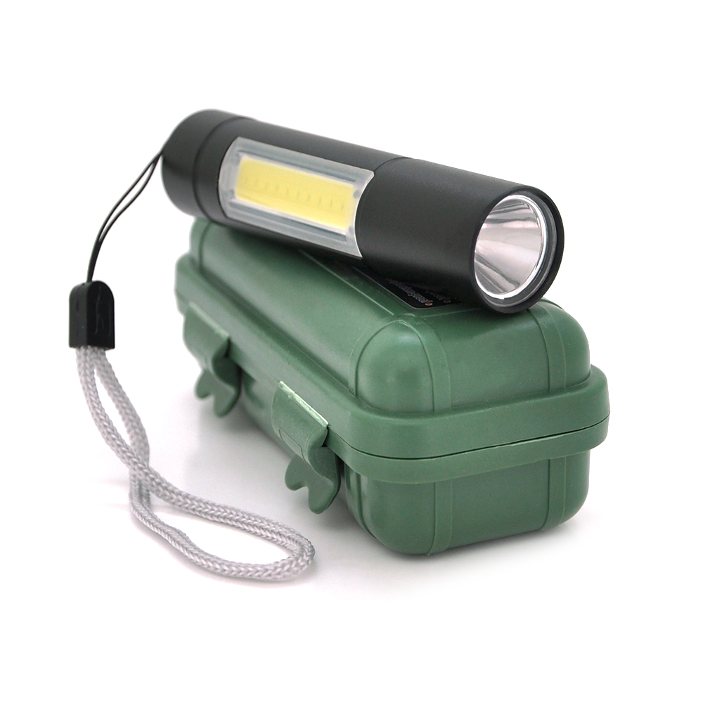 Ліхтарик ручний POWERMASTER 510COB, 3WLED+COB, CREE R3, алюміній, вбудований акум, USB кабель, 85х20х20, Box