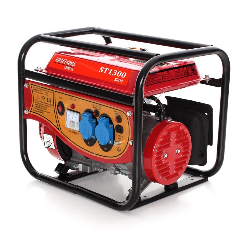 Генератор бензин Kraft&Dele KD110, однофазний 220V, 50Hz, 1,3KVA(1,5KVA), об'єм 5л