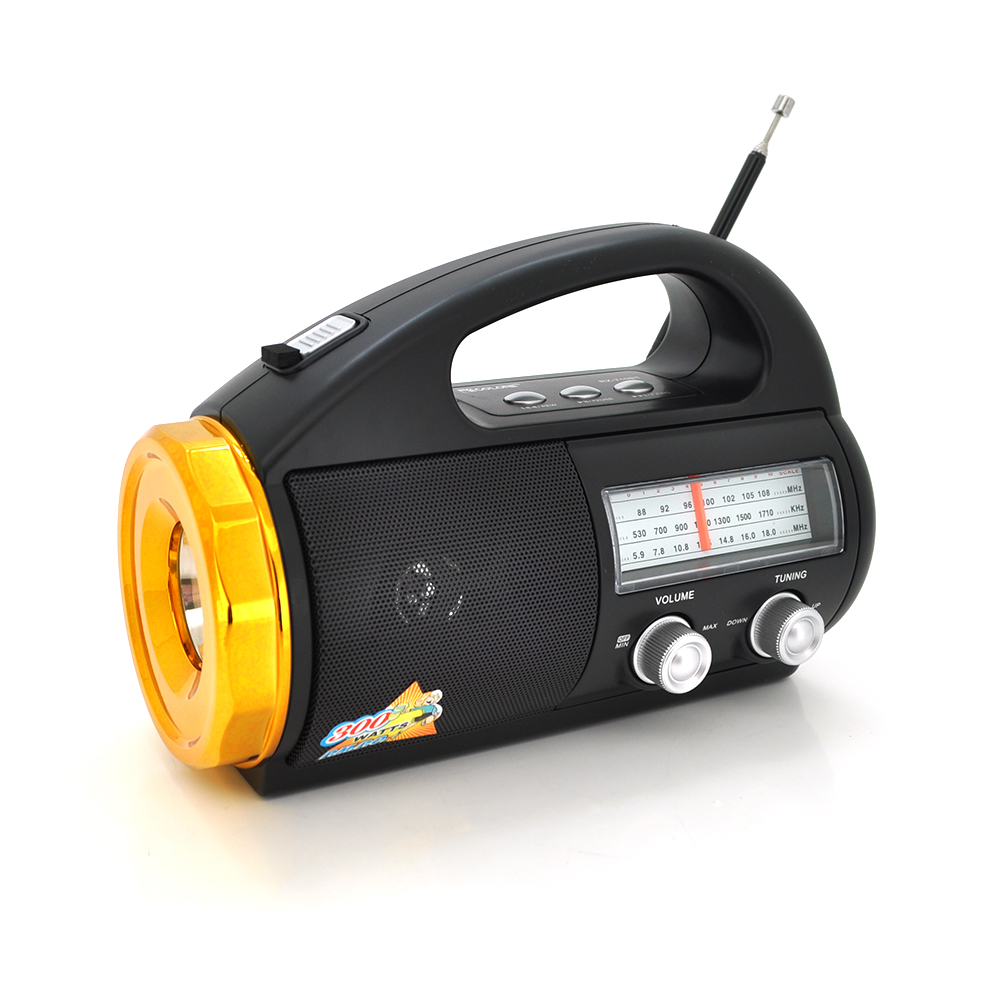 Радіоприймач GOLON RX-710BT, FM радіо, Вхід microSD, USB, AUX, корпус пластмас, Black, BOX
