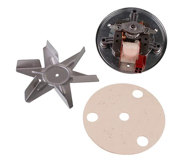 Двигун вентилятора конвекції + крильчатка для духовки СОK400UN D=150mm, 230V 30W L валу 20mm (універсальний)