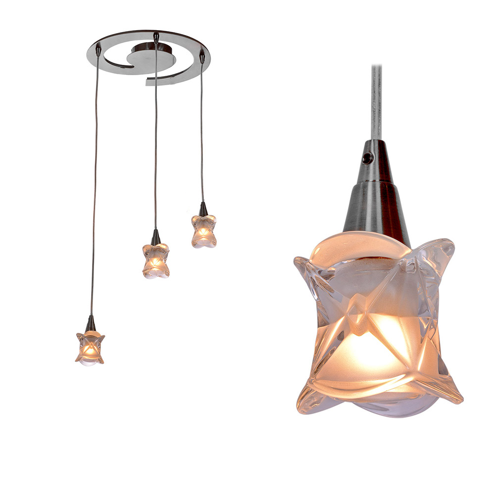Люстра підвісна Reluce 4100303, 3 лампи цоколь G9, 220-250V, 40W, ip20/ip30, Nickel