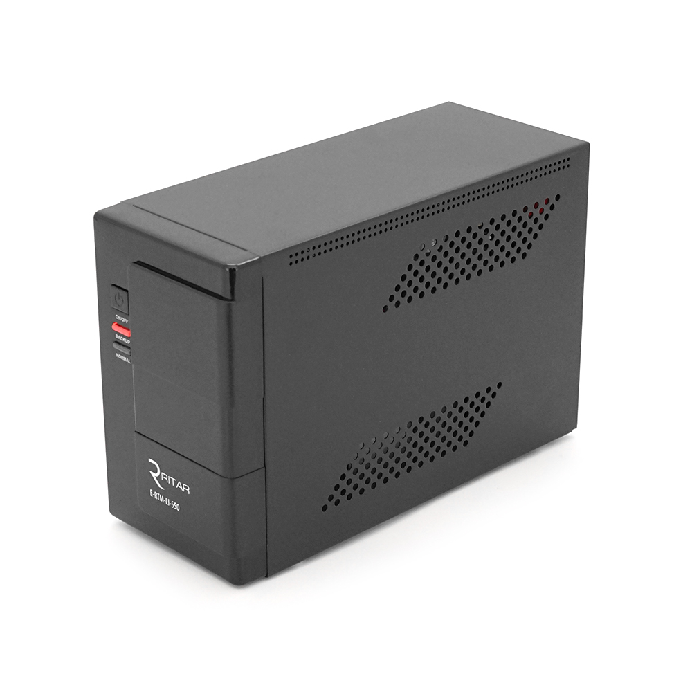 ДБЖ Ritar E-RTM-LI-550 (330W), LED, AVR, 3st, 2xSCHUKO socket, АКБ LiFePO4x12V92Wh, metal Case (210*85*140)  1,9кг (300*278*440)