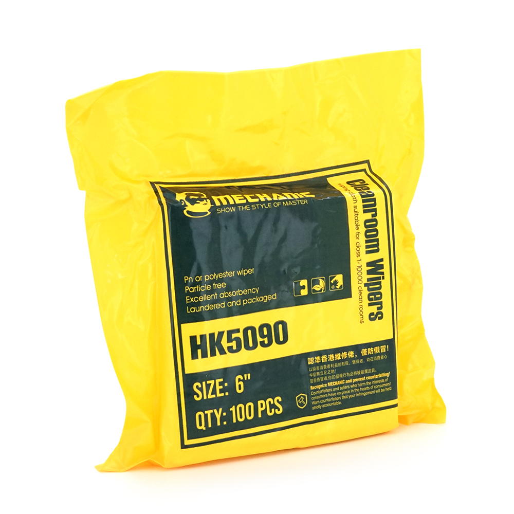 Серветки MECHANIC NK-5090 6 дюймів (14,5*14,5 см), мікрофібра антистатична, для електронної техніки, 100 шт
