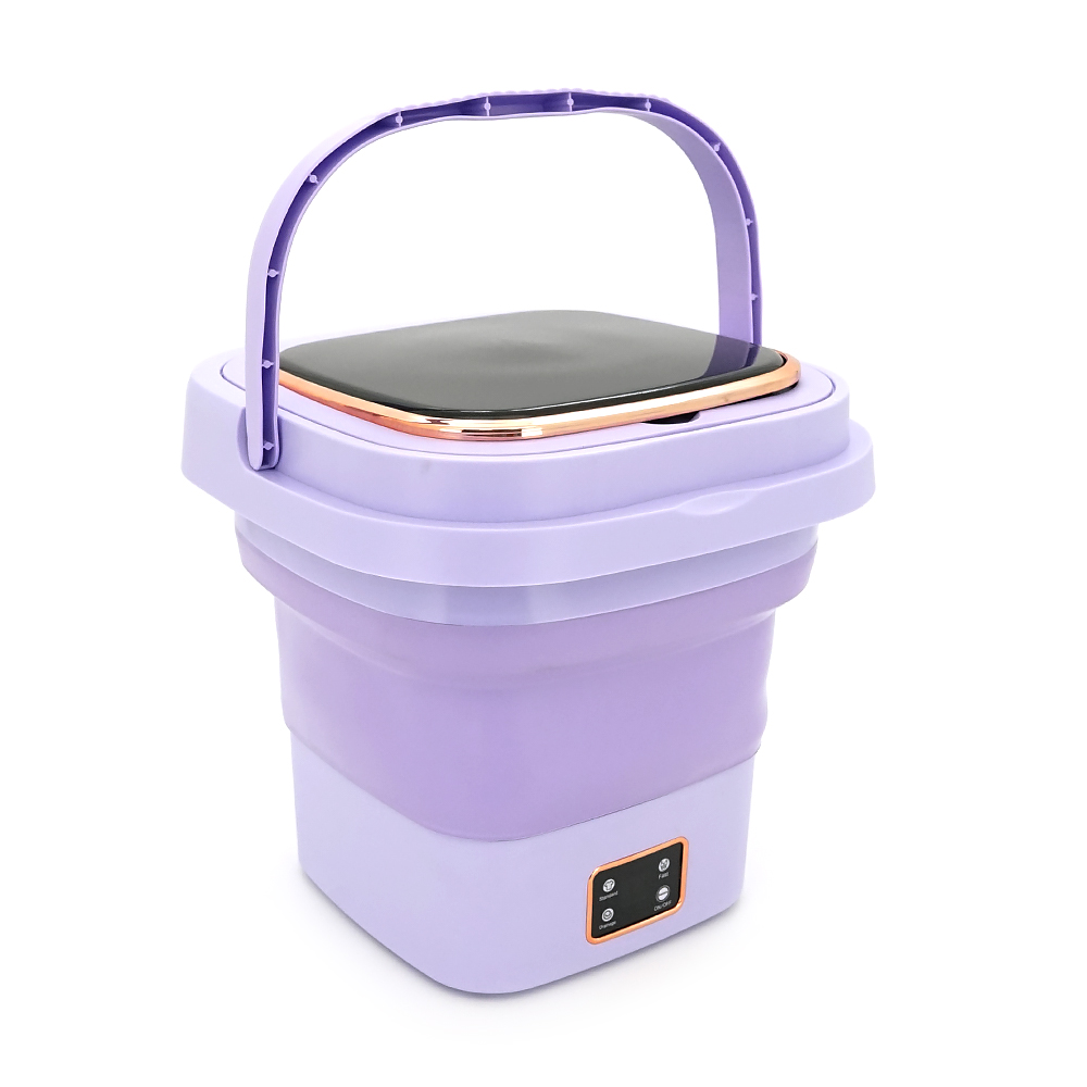 Пральна машина H576 MINI P, складана, 9л, 12В, 25Вт, 1.2кг, LED-індикатор, електронне управління, 29,5*29,5(14.5)мм, пластик, фіолетовий
