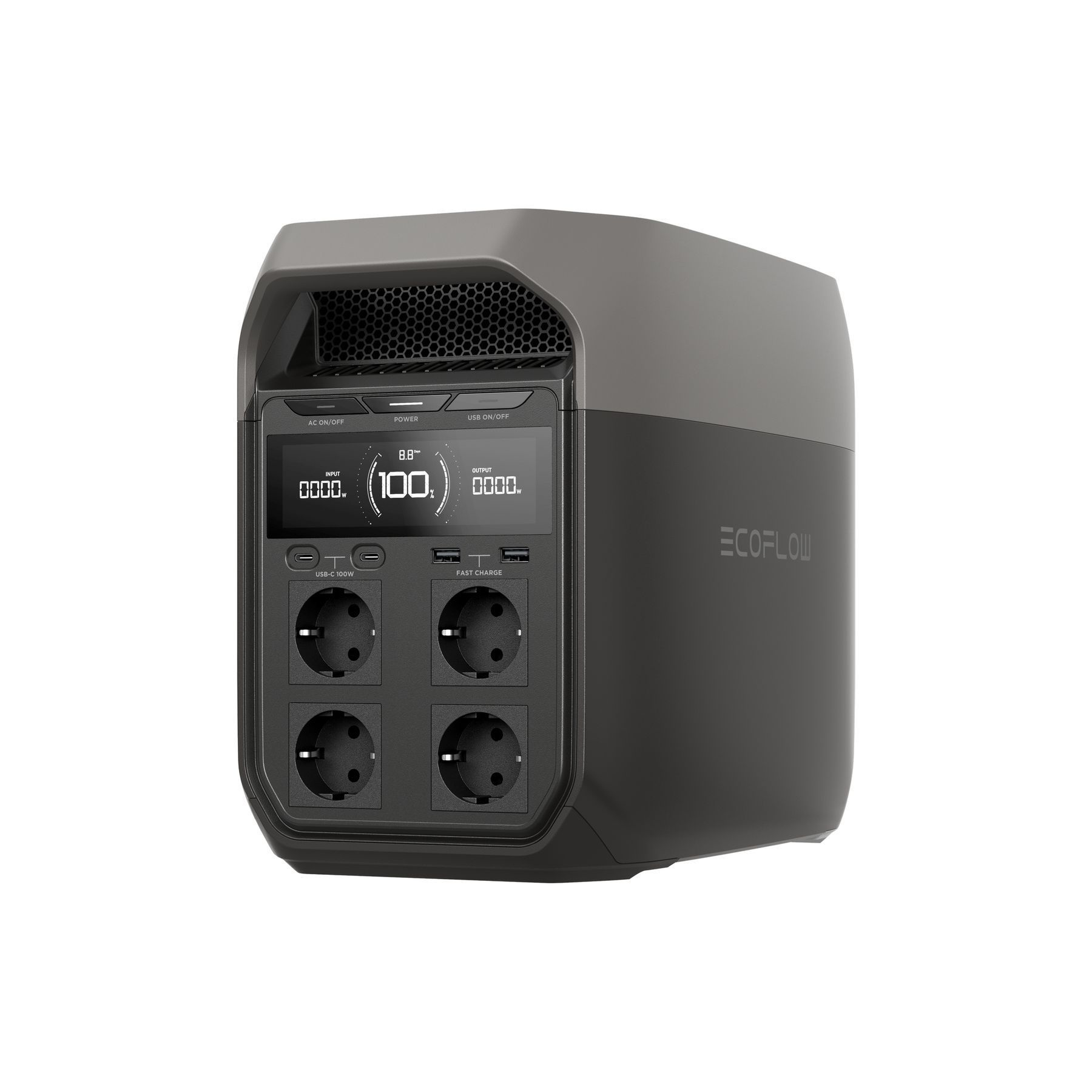 Портативна зарядна станція EcoFlow DELTA 3 (ємність 1024 Вт·ч), 3000 циклів, потужність 1800 Вт (пікова 3600 Вт), 398*200*284 мм, вага 13кг.