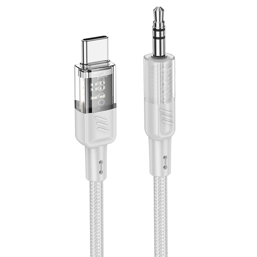 Кабель HOCO UPA27 DC3.5 (тато) => Type-C (тато), круглий в обплетенні, 1.2м, Gray, Box