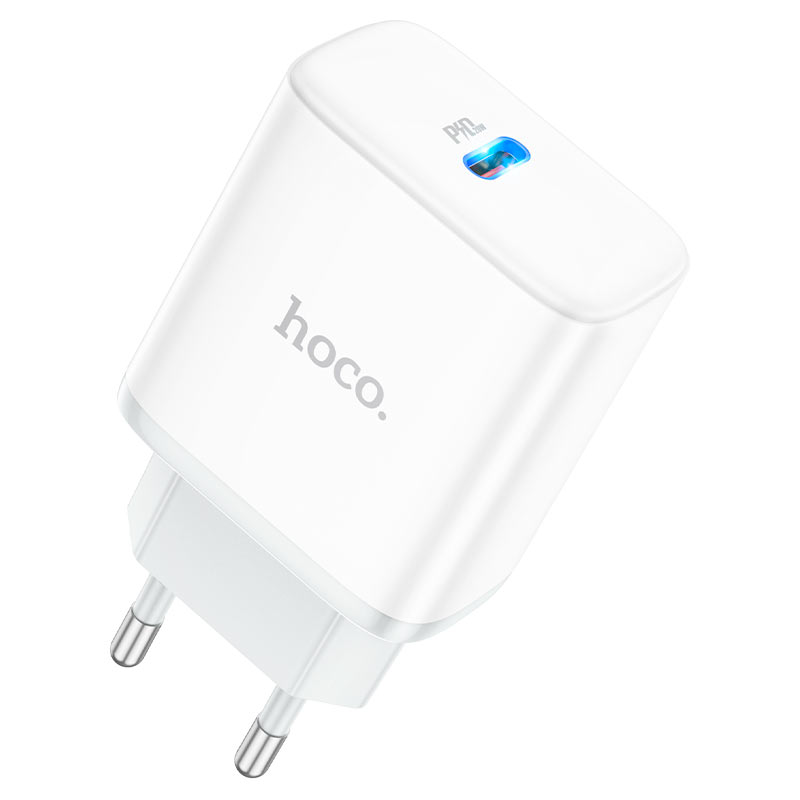 СЗУ 110-240V HOCO C104A 1xUSB-C, PD20W, White, Box