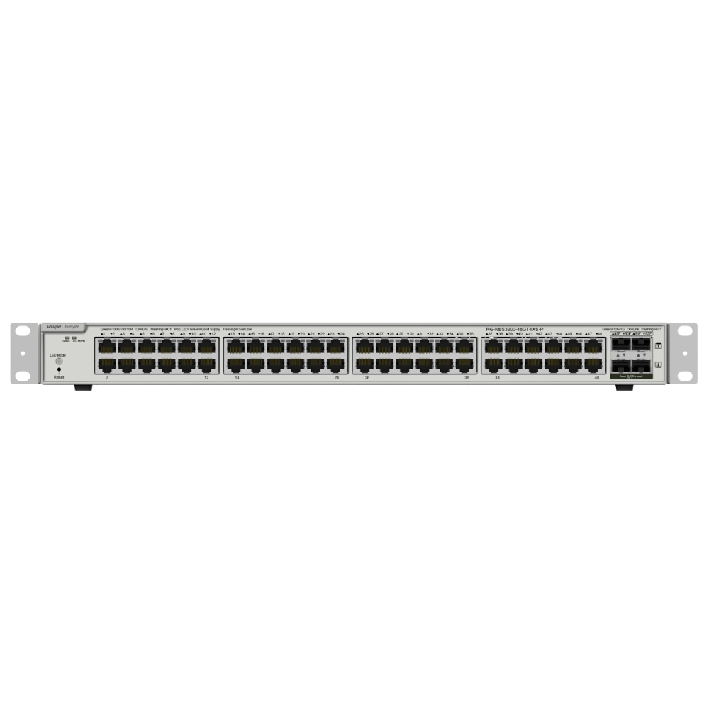 48-портовий гігабітний керований комутатор Ruijie Reyee RG-NBS3200-48GT4XS-P L2+ POE