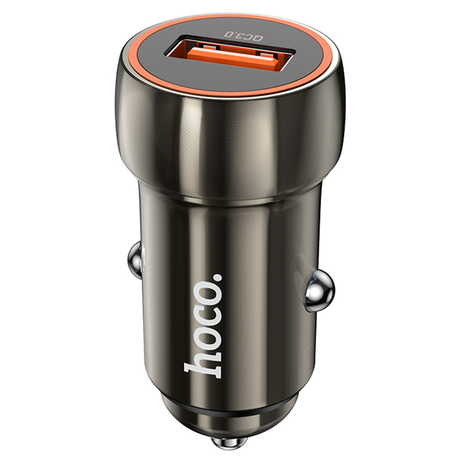 Набір АЗУ 12-24V HOCO Z46 + кабель Type-C, 1xUSB, 18W, кабель 1м, Black, Box