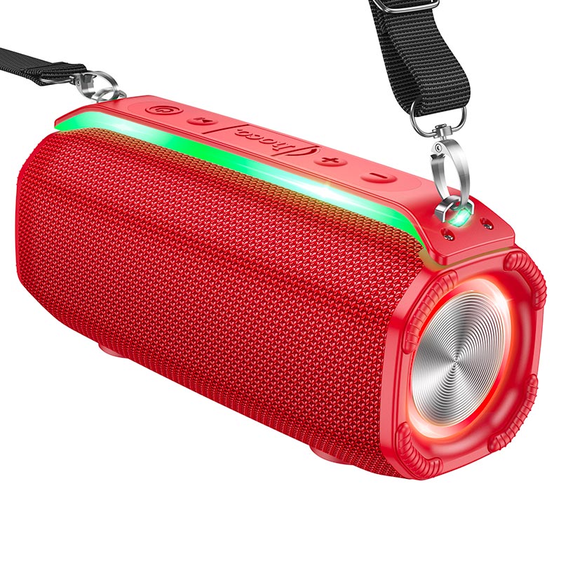 Портативна колонка HOCO HC23 IPX4, BT 5.0, 2x5W, RGB підсвічування, Red, Box