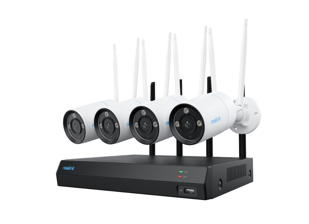 Комплект відеоспостереження з 4 вуличними 8МП WIFI камерами Reolink NVS12-8MB4W (4 вуличні WIFI камери, 4 блоки живлення, WIFI відеореєстратор з HDD 2TB)