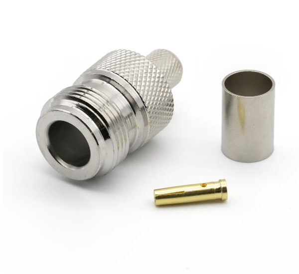 Роз'єм N Type Female під обтиск на кабель RG6/RG5/LMR-300/RG304/5D-FB/РК-75 ціна за 1 шт