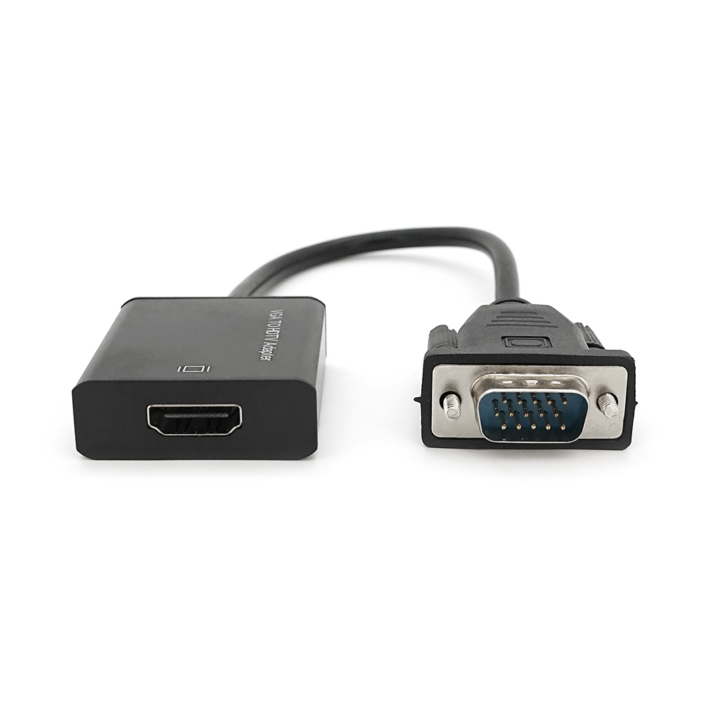 Адаптер VGA на HDTV + аудіо + USB-Micro конвертер, чорний, Full HD 1080P