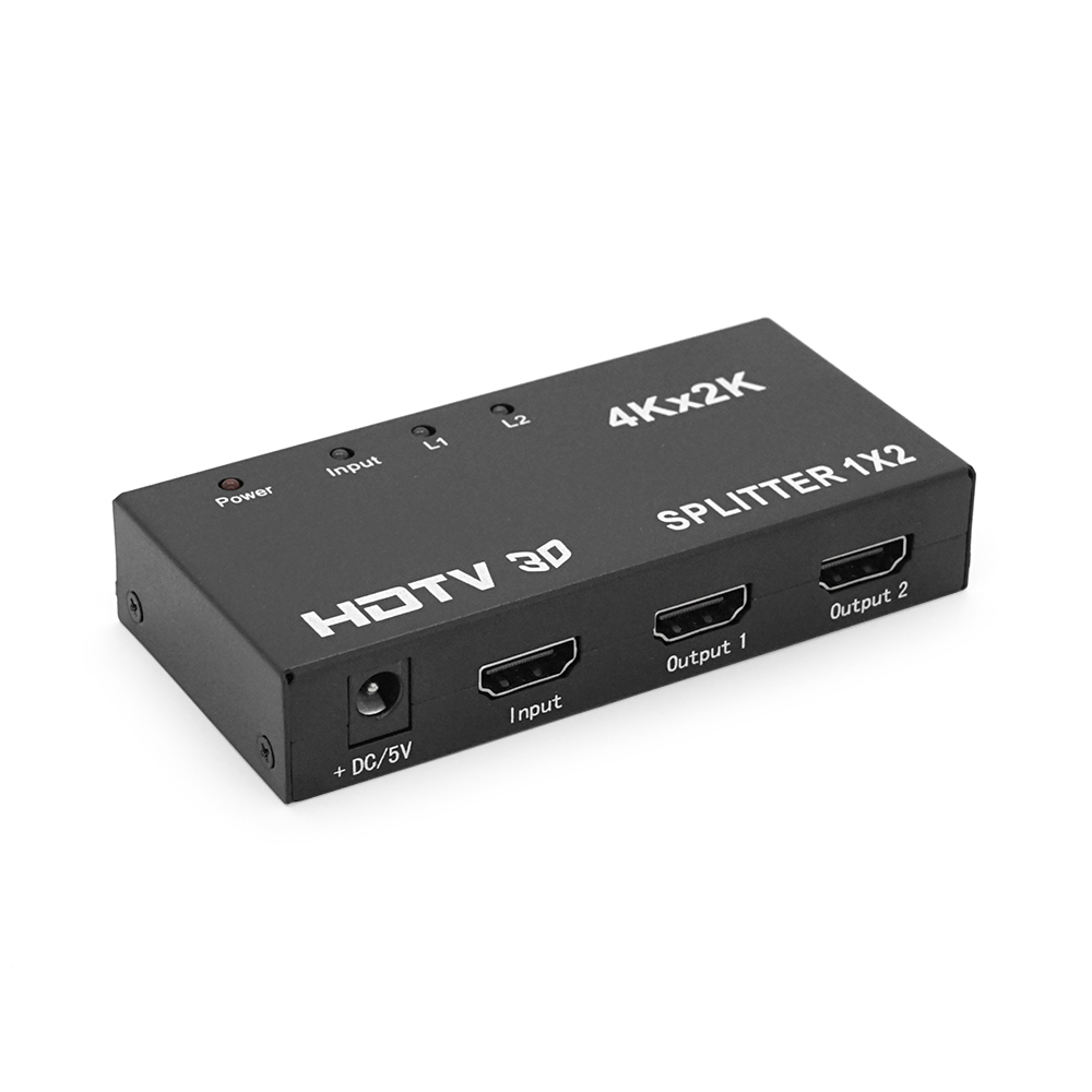 Активний HDMI сплітер 1=>2 порти, 2К/4К, DC5V/1A Q50