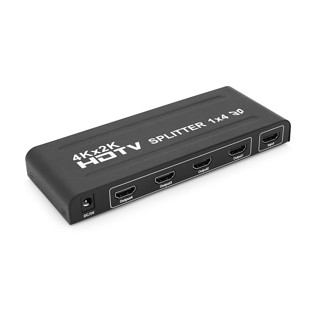 Активний HDMI сплітер 1=>4 порти, 3D, 1080Р, 4Kx2K, 1,4 версія, DC5V/2A Q20, Box