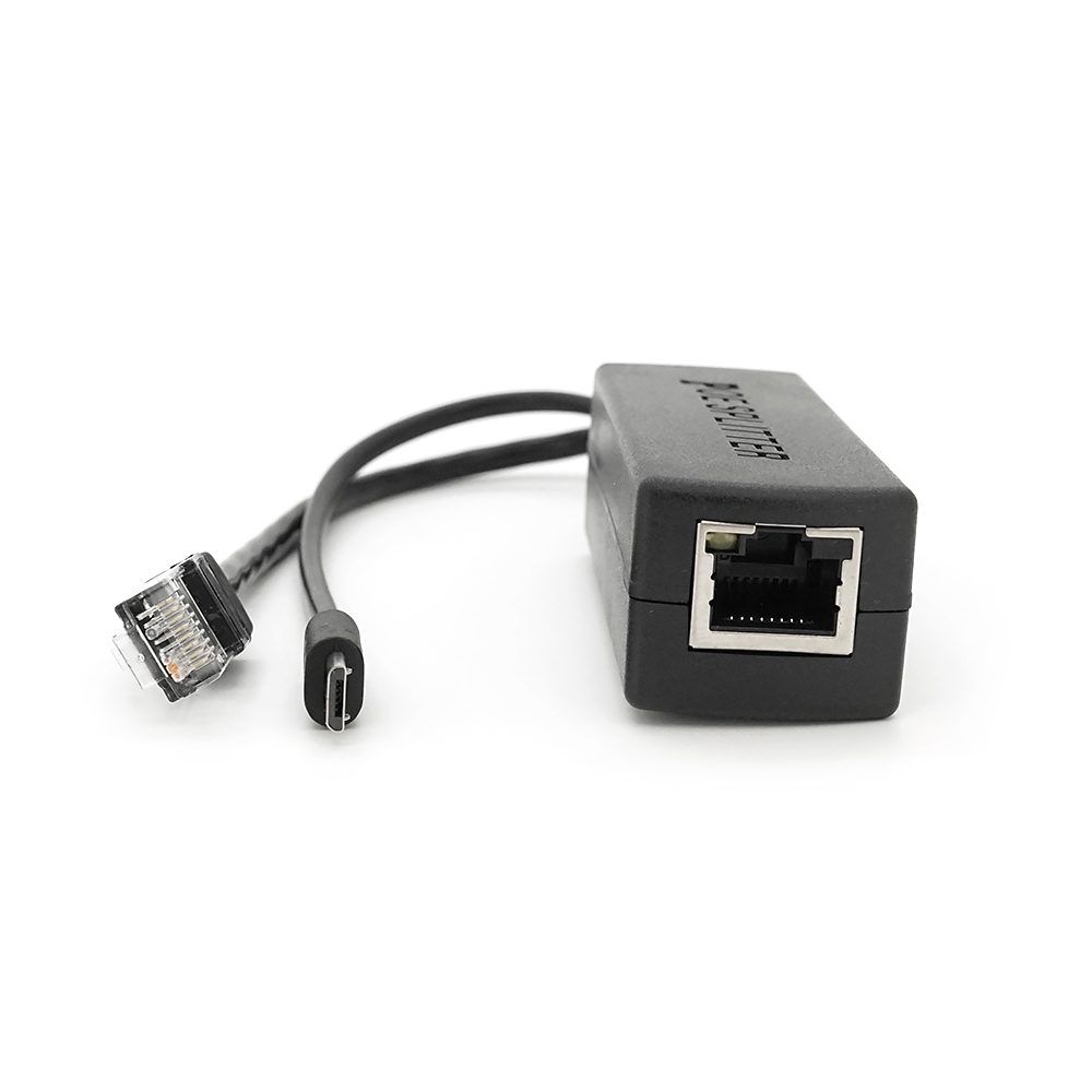 POE спліттер AOT-0524 48V-5V, RJ45, Mini-USB (10/100Мбіт, Вхід-48V/Вихід 5V 2.4А)