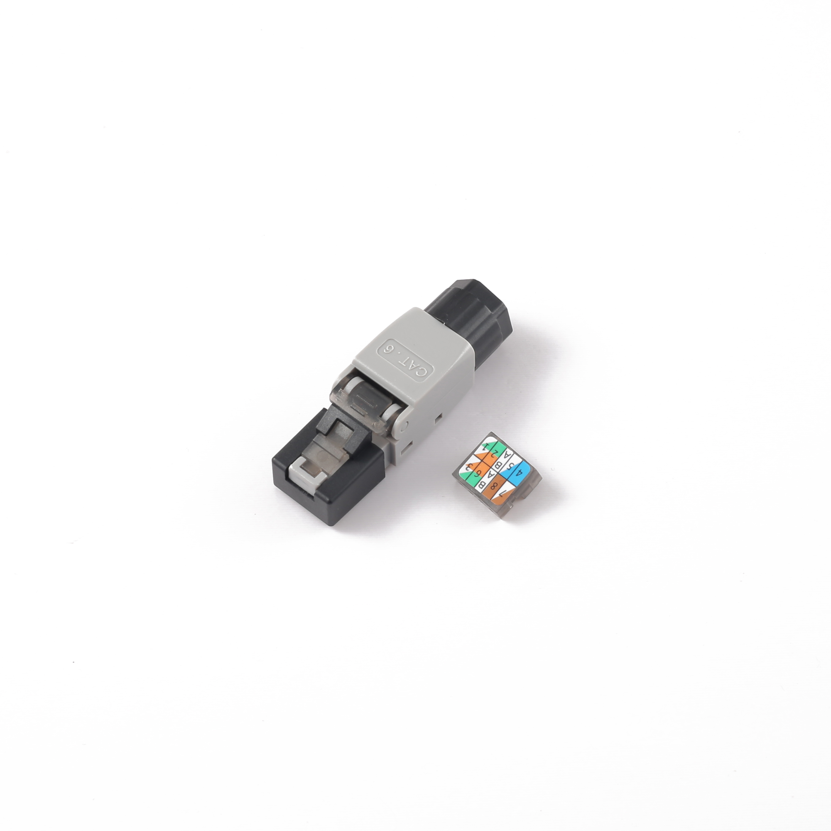 Конектор RJ-45 швидкого монтажу 8P8C UTP Cat-6 (розбірний, безінструментальний) сірий, ціна за 1 шт