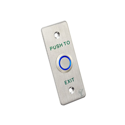 Кнопка виходу PBK-814A(LED) врізна, NO/NC/COM, нержавіюча сталь, діодне підсвічування, 90х35х26.5мм