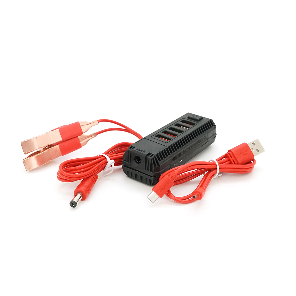 Портативний HUB із крокодилами на 5*USB2.0 (2.4A), живлення 12В, Black, Box