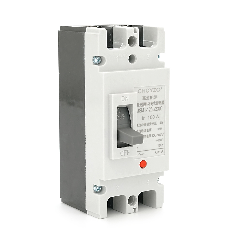 Двополюсний автомат постійного струму CHCYZO JSM1-125L/2300, 100A, DC500-800V, 6kA