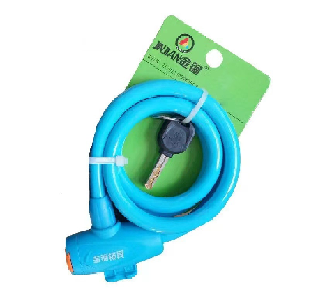 Замок тросовий велосипедний на ключі Golden Mace Lock 588, довжина 12*1200мм, PVC/сталь, Blue