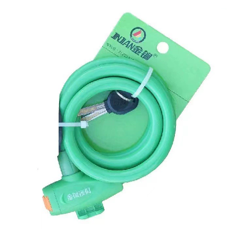 Замок тросовий велосипедний на ключі Golden Mace Lock 588, довжина 12*1200мм, PVC/сталь, Green