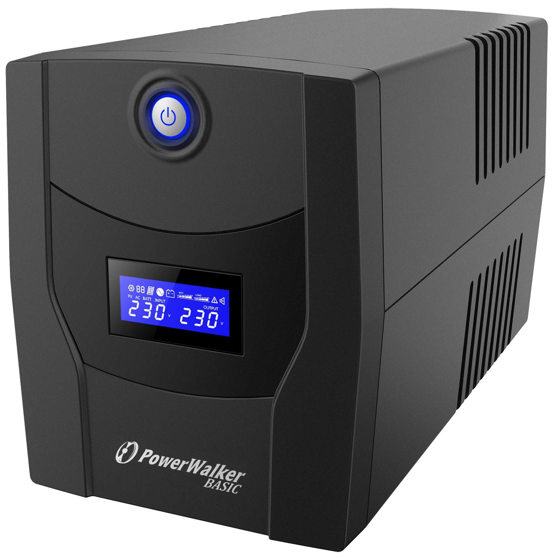 ДБЖ PowerWalker Basic VI 2200 STL (1320 Вт), РК-дисплей, AVR 1-го класу, 4 розетки SCHUKO, 2x12V9Ah, пластиковий корпус (298 х 148 х 178), 10.8 кг, Q1