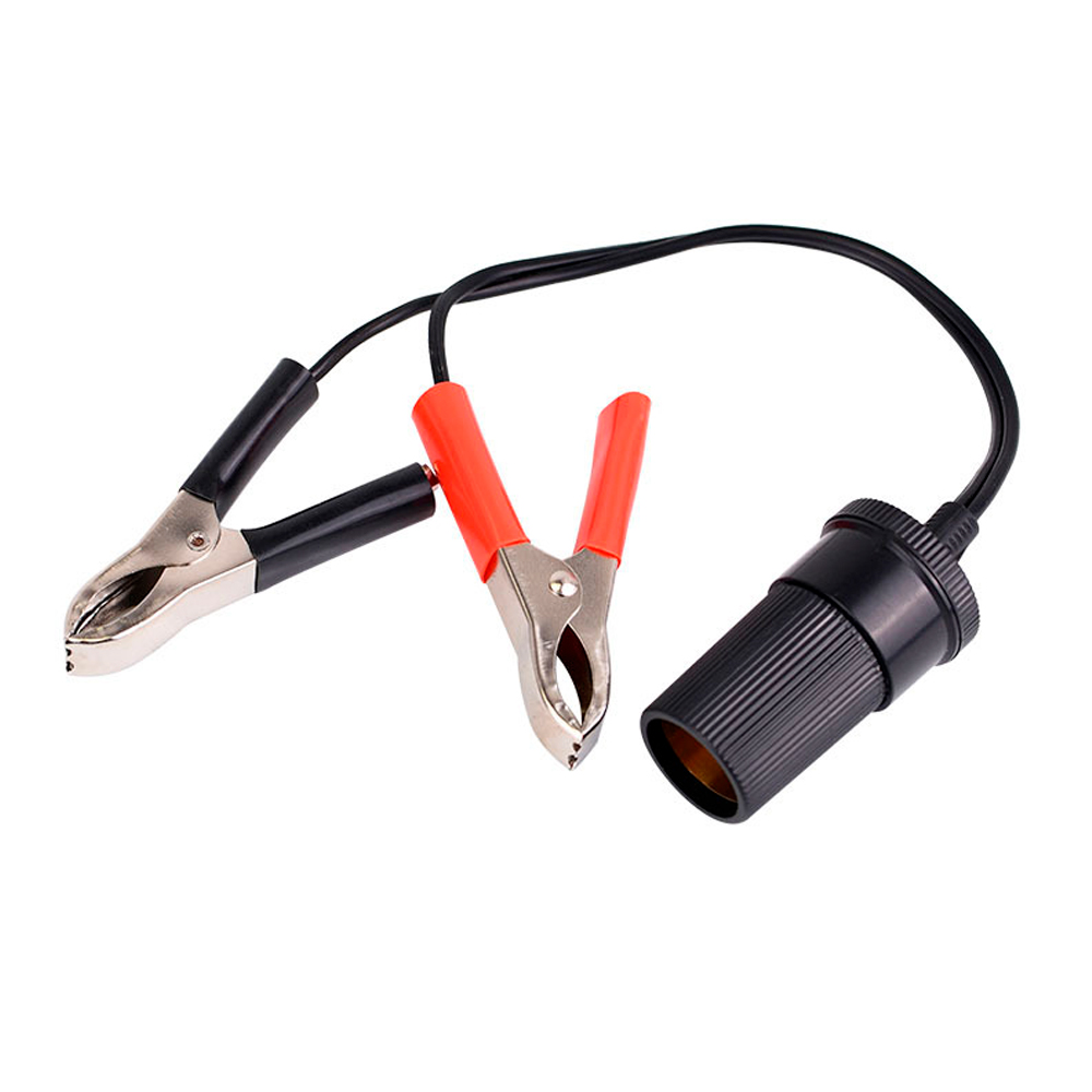 Адаптер перехідник з акумулятора (крокодили) на прикурювач, 12V, 30см, чорний