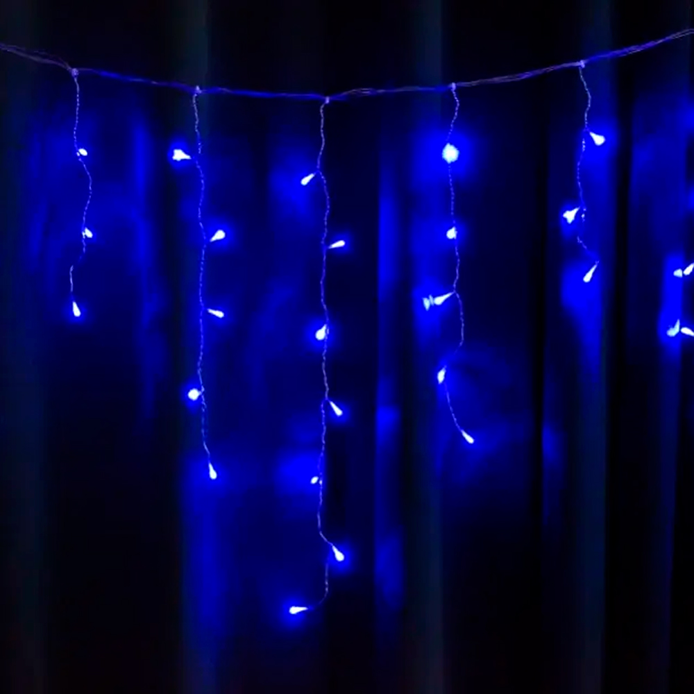 Гірлянда 150LED Штора Blue, мідний провід, 6 x 0,5 метра, прозора ізоляція, BOX