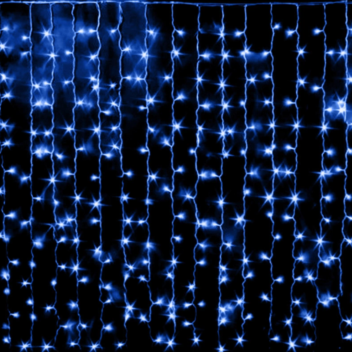 Гірлянда 96LED Штора Blue, мідний провід, 3.5 x 0,5 метра, прозора ізоляція, BOX