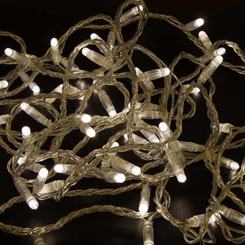 Гірлянда 500LED (Діод) White Hot, 50 метрів, 8 режимів, прозора ізоляція