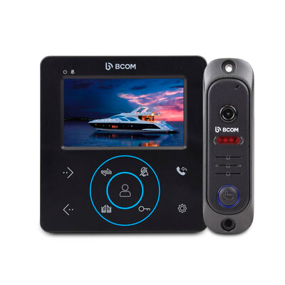 Комплект відеодомофона BCOM BD-480 Black Kit (домофон 4 дюйми без пам’яті + виклична панель 1000 ТВл)