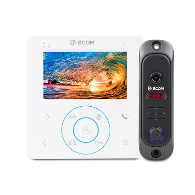 Комплект відеодомофона BCOM BD-480 White Kit (домофон 4 дюйми без пам’яті + виклична панель 1000 ТВЛ)