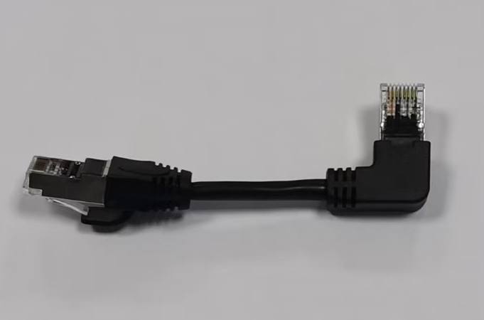 Патч-корд литий UTP, RJ45(прямий/кутовий), неекранований, UTP5e 0.13m,patch D=4.9mm AWG26 1x90°  CU,чорний, Q200