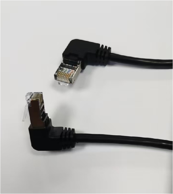 Патч-корд литий UTP, RJ45(кутовий/кутовий), неекранований, UTP5e 0.65m,patch D=4.9mm AWG26 2x90°  CU,чорний, Q200