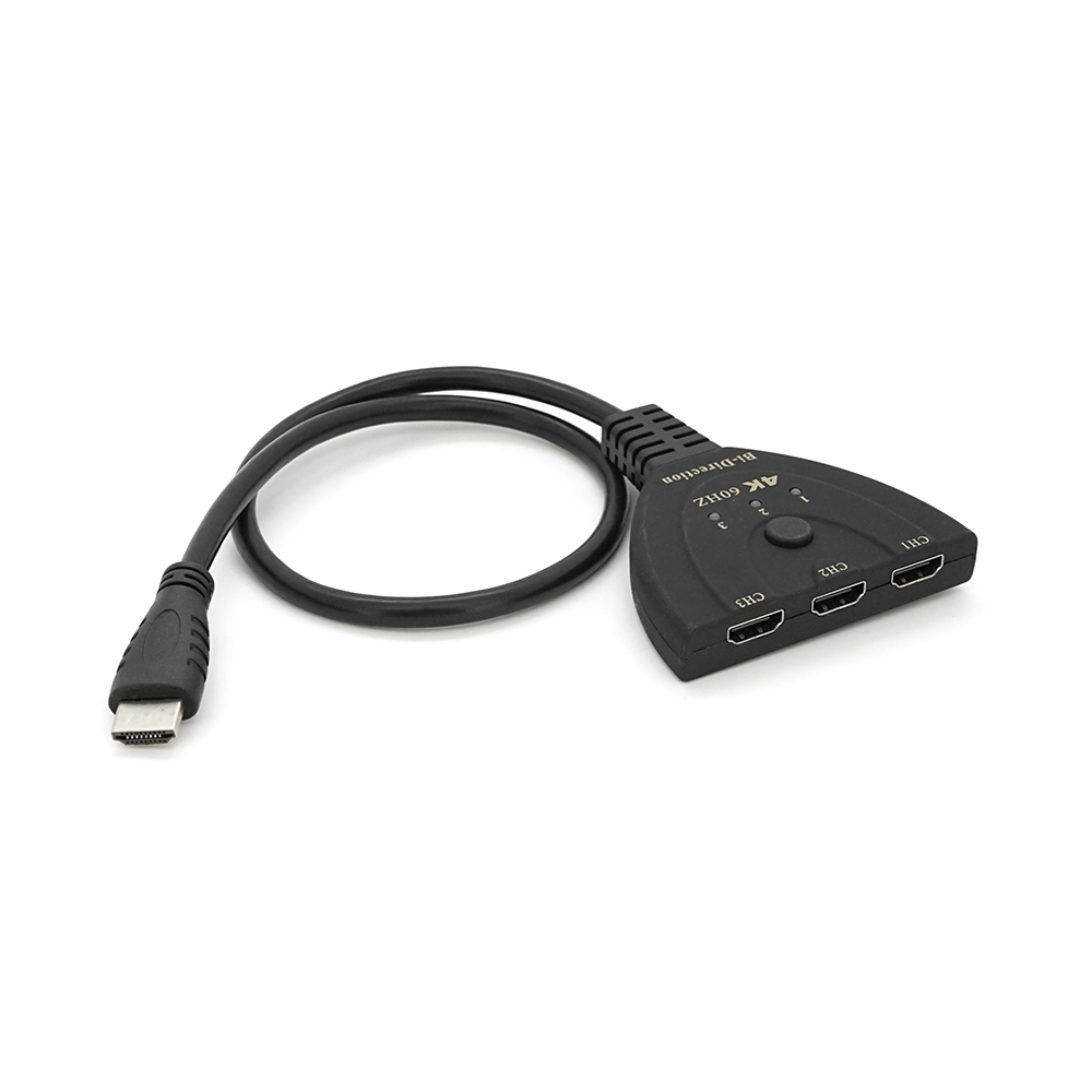 Розгалужувач HDMI 1=>3 порти, 4К, кабель 30см, Box