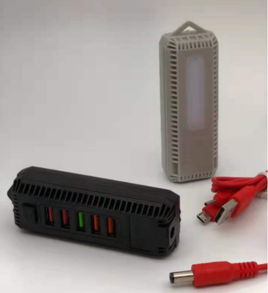 Портативний HUB ZS-11/3  із крокодилами на 5*USB2.0 (2,4А), led, живлення 12В, Black, Box