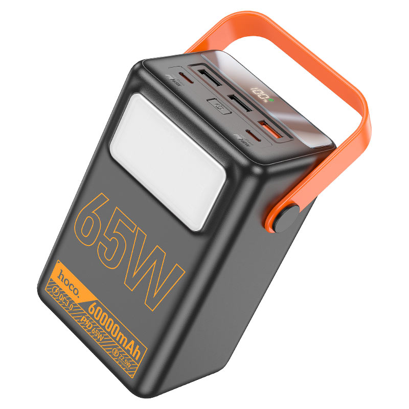 Power Bank HOCO J110A 60000mAh, 4USB+Type-C, 65W+PD20W, ліхтарик, Black, 1.26kg
