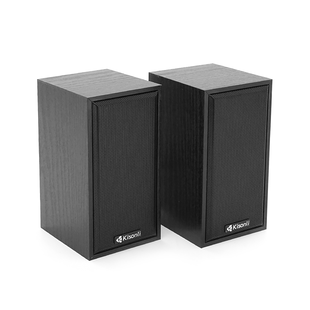 Колонки 2.0 Kisonli T-002A для ПК та ноутбука, USB + 3.5mm, 2x3W, 20Hz-18KHz, Black, BOX, Q30