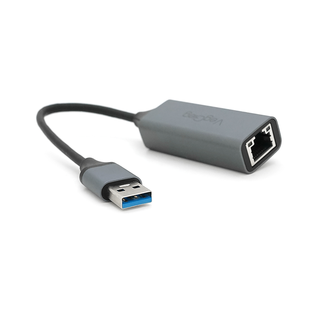 Контролер USB 3.0 to Ethernet VEGGIEG V-K306 - Мережевий адаптер 100 / 1000Mbps з проводом, RTL-8152B, Aluminum, Blister-Box