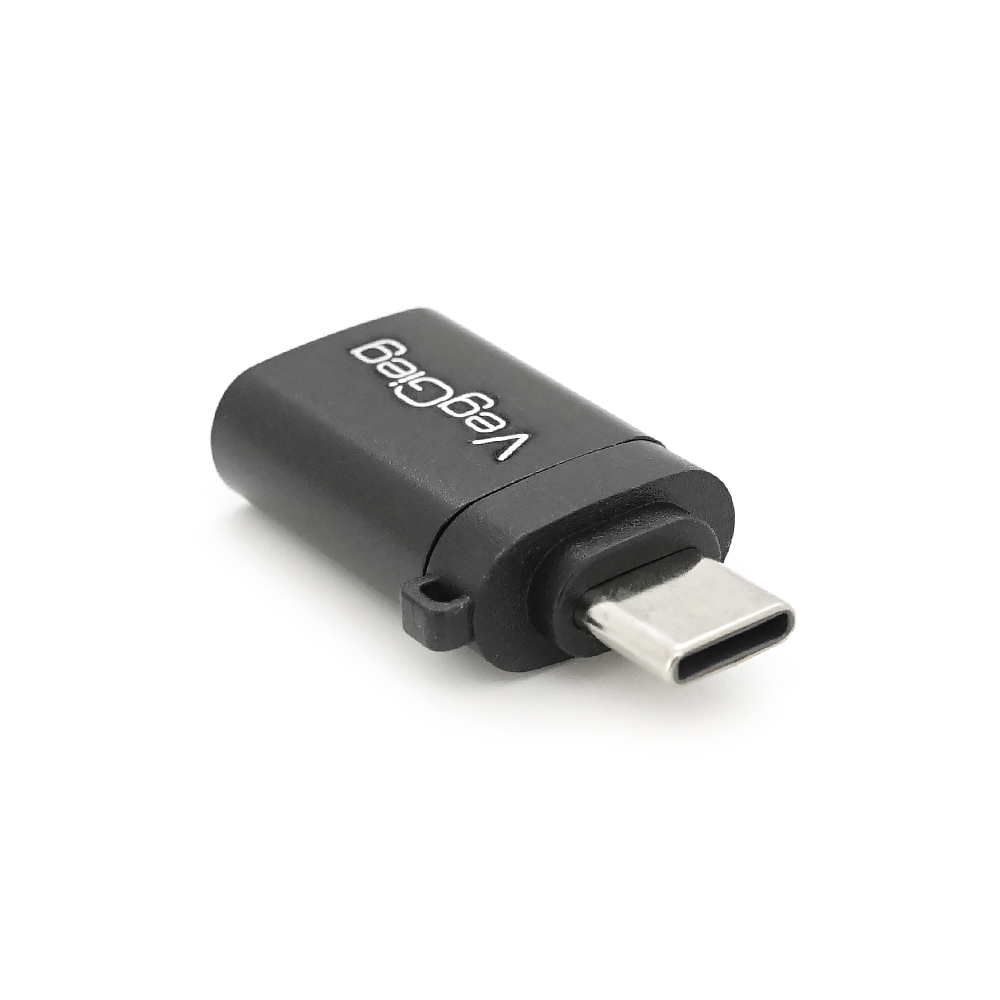 Перехідник VEGGIEG V-S101 USB3.0(AF) OTG => Type-C(M), Black, Пакет