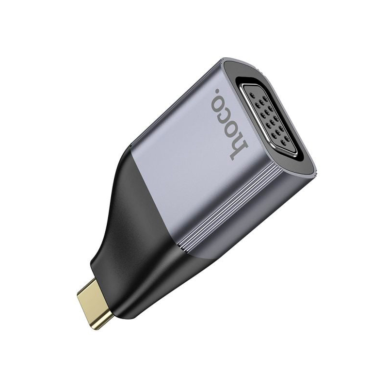 Перехідник HOCO UA34 Type-C (тато)/VGA(мама), Gray, Box
