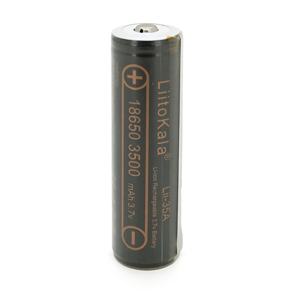 Акумулятор 18650 Li-Ion LiitoKala Lii-35A-PCB, Protected, 3500mAh (3300-3500mAh), 3.7V (2.75-4.2V), Black