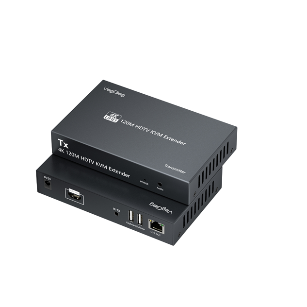 Активний VEGGIEG V-HD011 KVM HDMI 2*1 спліттер 120m, HDMI1.4/HDCP2.0, USB & Audio Support, Grey, Box