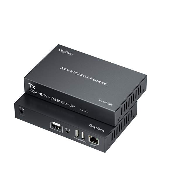 Активний VEGGIEG V-HD012 KVM HDMI 2*1 спліттер 200m, 1080P/60Hz, HDMI 1.3/HDCP1.4, USB Support, Grey, Box