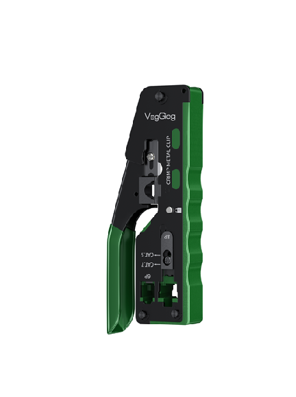 Інструмент VegGieg V-E106 для обтискання RJ-45 (8P8C) та RJ-12/11 (6P6C) 4P4C, Чорно/Зелені Q10